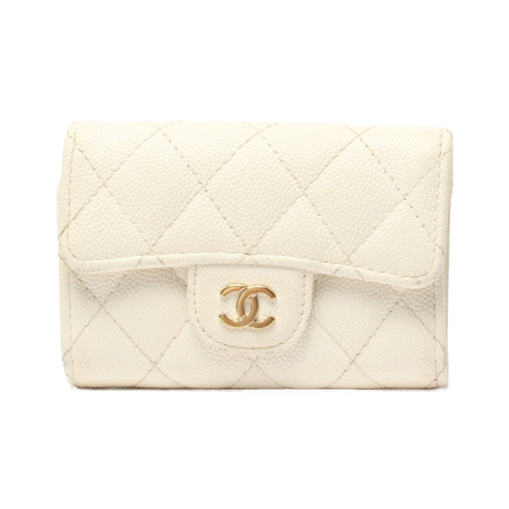 Chanel 4 Key Case Gold Hardware White